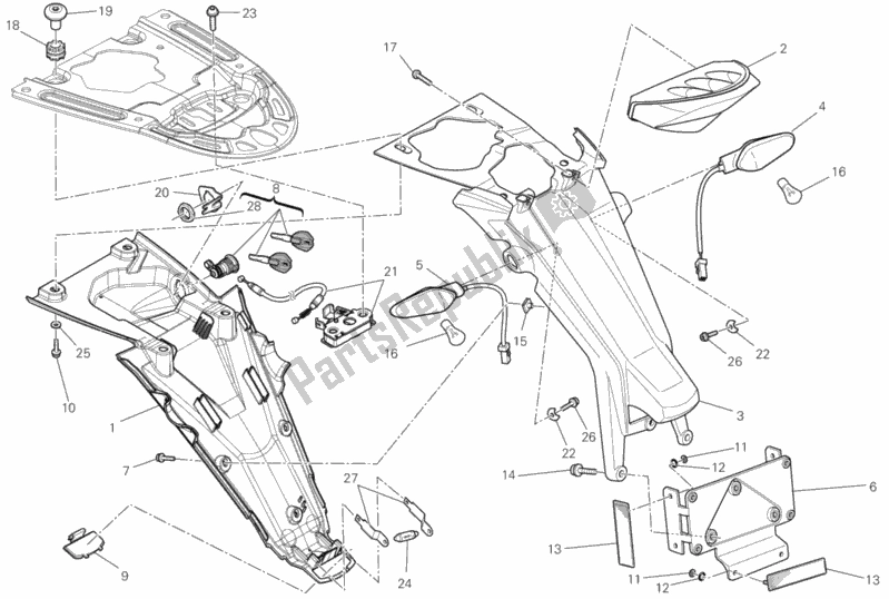Alle onderdelen voor de Achterlicht van de Ducati Monster 696 USA Anniversary 2013
